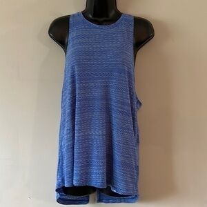 The North Face Open Back Blue Tribal Print Tank Top large EUC